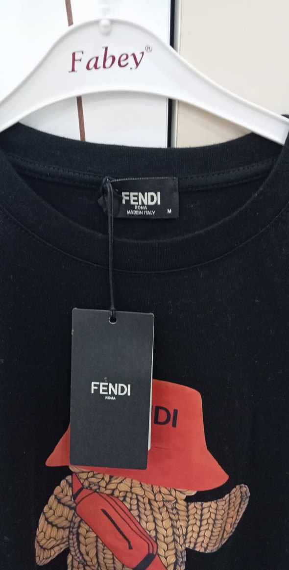 Fendi Siyah Baskılı Erkek Tişört - Görsel 2
