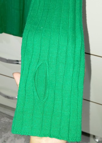 Yeşil Triko Uzun Kollu Kadın Kazak - Görsel 2