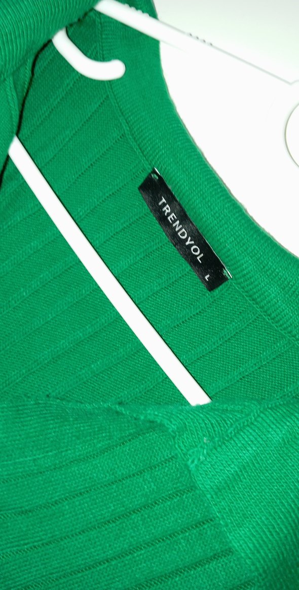 Yeşil Triko Uzun Kollu Kadın Kazak - Görsel 3