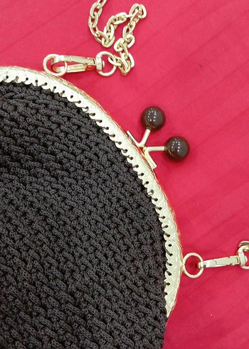 Örgü Kahverengi Kadın Çanta - Görsel 3