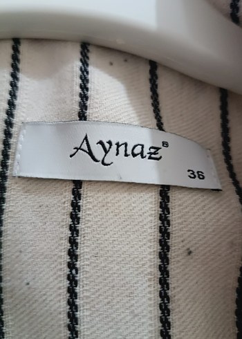 Düğmeli Çizgili Kadın Blazer Ceket - Görsel 3