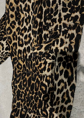 Kızlar için Leopar Desenli Bol Kesim kargo Pantolon - Görsel 5