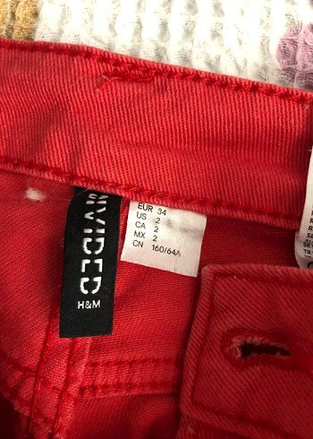 34 Beden kırmızı Renk Kırmızı Loose Fit Midi Kot Pantolon hiphop style