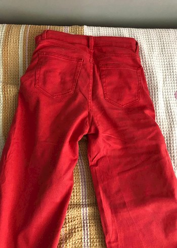 34 Beden Kırmızı Loose Fit Midi Kot Pantolon hiphop style