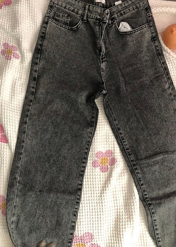 Gri Bol Kesim Midi Kot Pantolon SIFIR AYARINDA