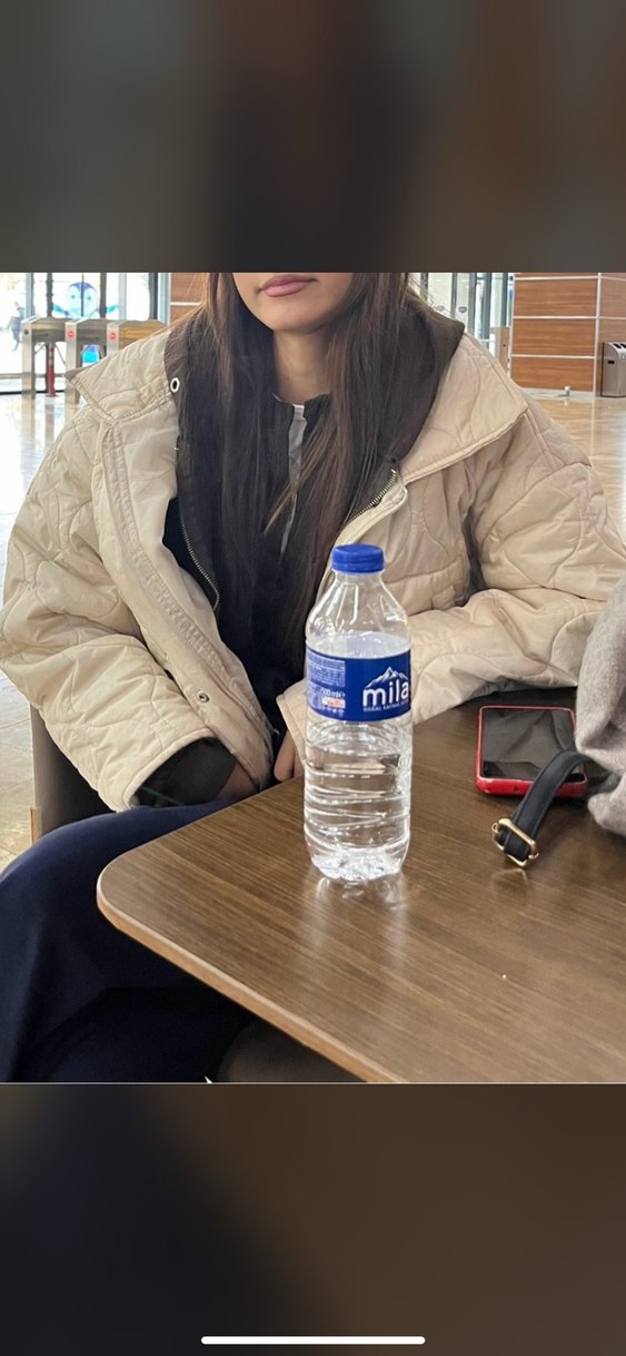 Düğmeli Beyaz Kadın ceket mont - Görsel 3