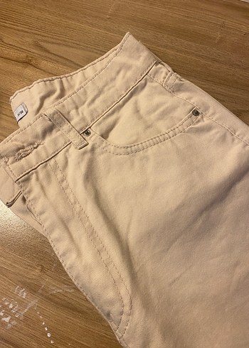 Bej Kadın Kot Midi Pantolon - Görsel 2