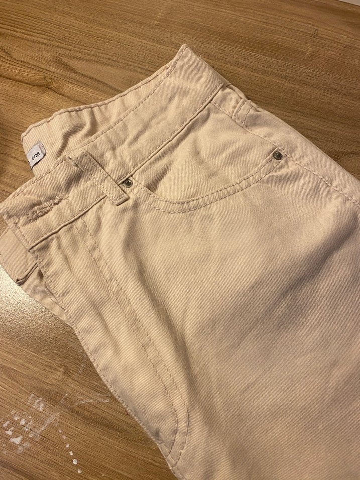 Bej Kadın Kot Midi Pantolon - Görsel 2