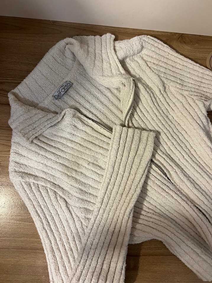 Kadın Beyaz Örgü Uzun Kollu hırka - Görsel 2