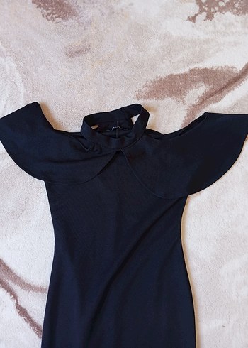 Lacivert Drapeli Uzun balık Kadın Abiye - Görsel 2