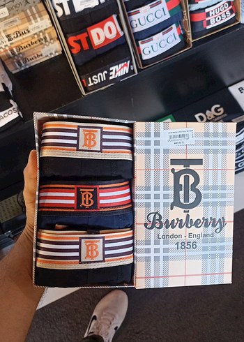 Burberry Baskılı Kahverengi Erkek Boxer