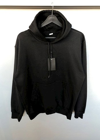 Siyah Kapüşonlu Kadın Sweatshirt