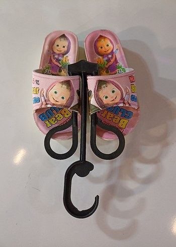 Diğer Kız Çocuk Pembe Baskılı Tokalı Terlik