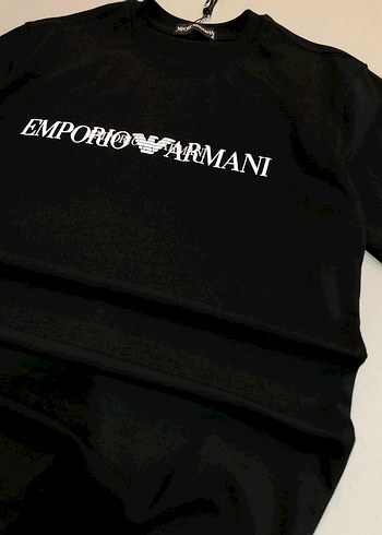 s Beden siyah Renk Emporio Armani Siyah Pamuklu Erkek Tişört