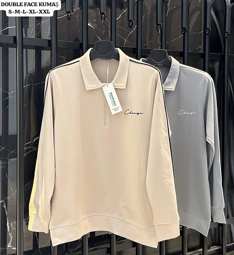 Camel Renk Fermuarlı Erkek Sweatshirt - Görsel 2