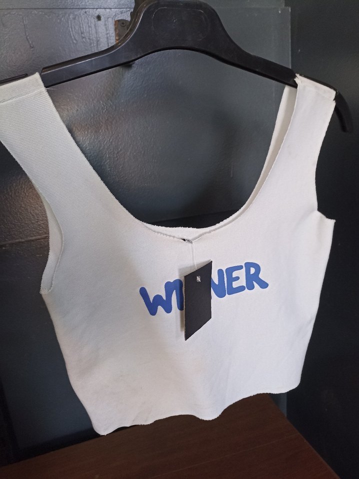 Beyaz Baskılı Kısa Atlet Büstiyer - Görsel 2