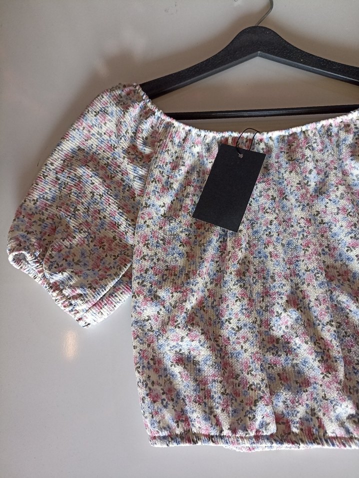 Bohem Çok Renkli Mini Straplez Bluz - Görsel 2