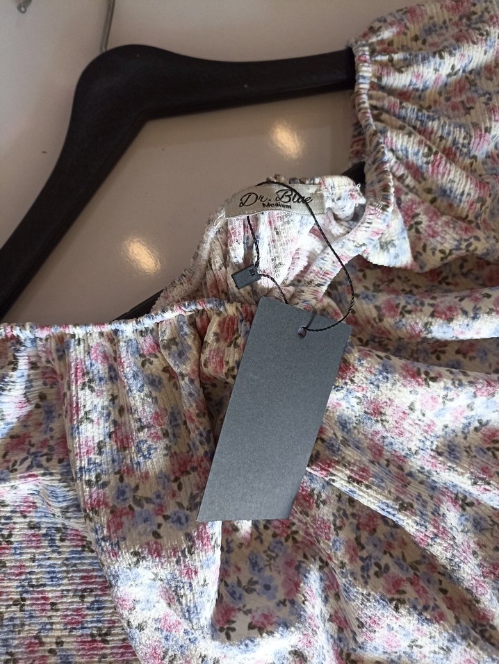 Bohem Çok Renkli Mini Straplez Bluz - Görsel 3