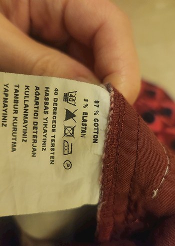 bay bayan Kırmızı Desenli Bermuda Şort - Görsel 4