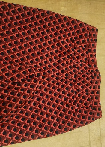 bay bayan Kırmızı Desenli Bermuda Şort - Görsel 3