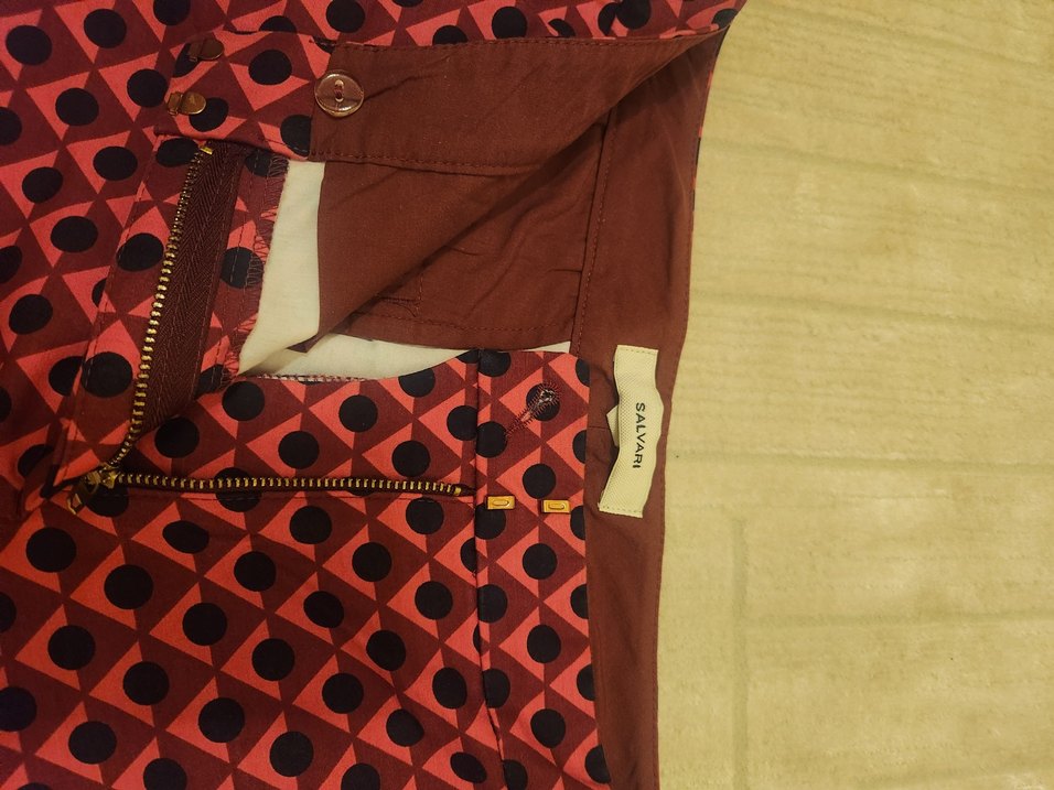 bay bayan Kırmızı Desenli Bermuda Şort - Görsel 2