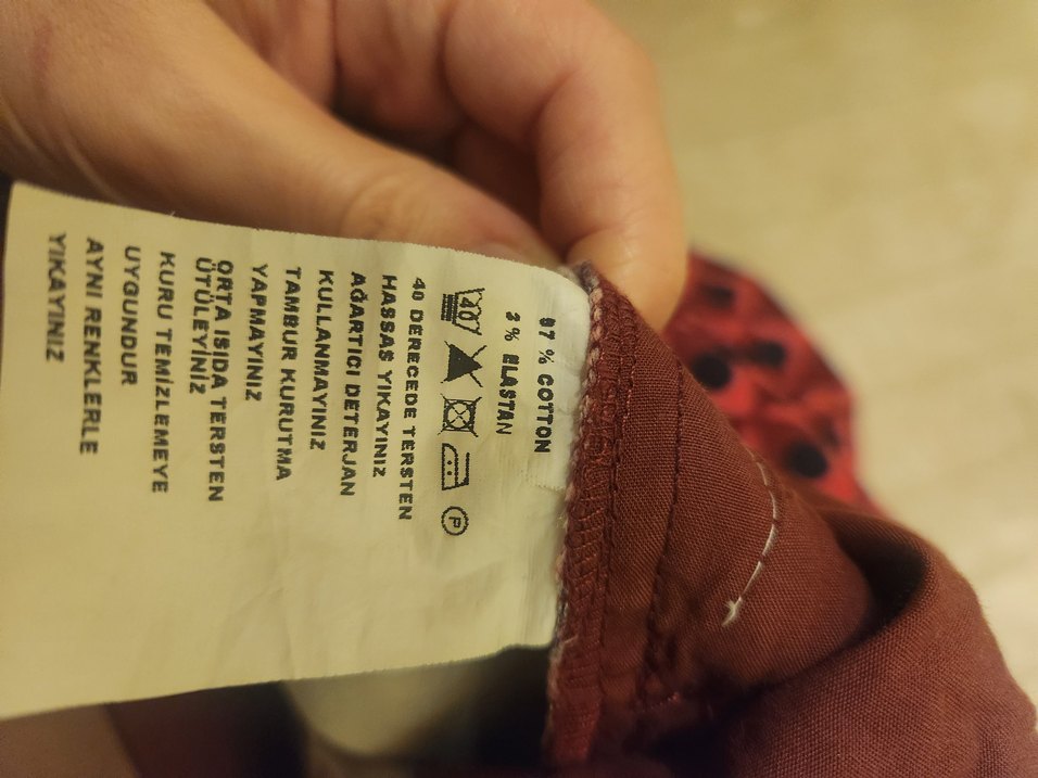 bay bayan Kırmızı Desenli Bermuda Şort - Görsel 4