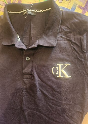 Calvin Klein Düğmeli Lacivert Erkek Tişört