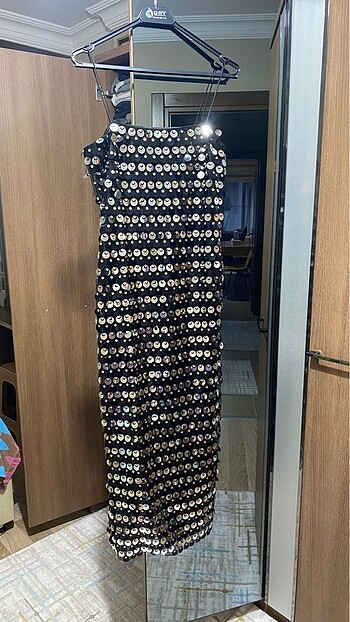 m Beden siyah Renk new arrivals phoenix pullu elbise