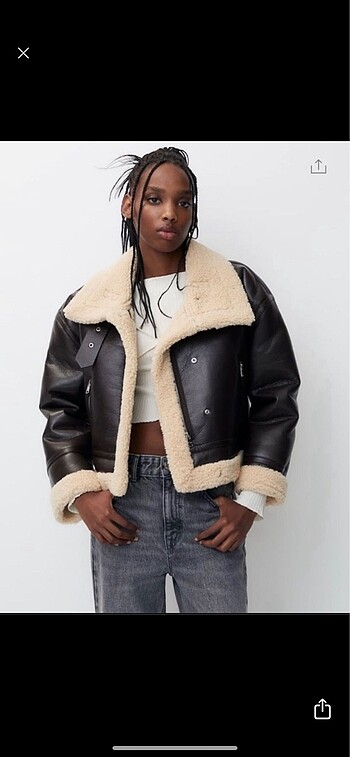 pull and bear kahverengi deri biker mont