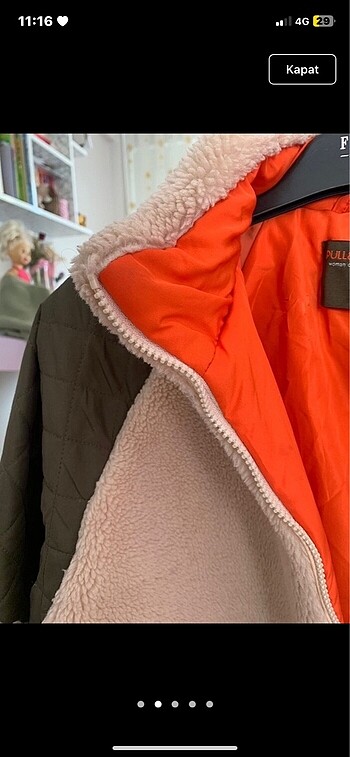 m Beden pull and bear peluş mont