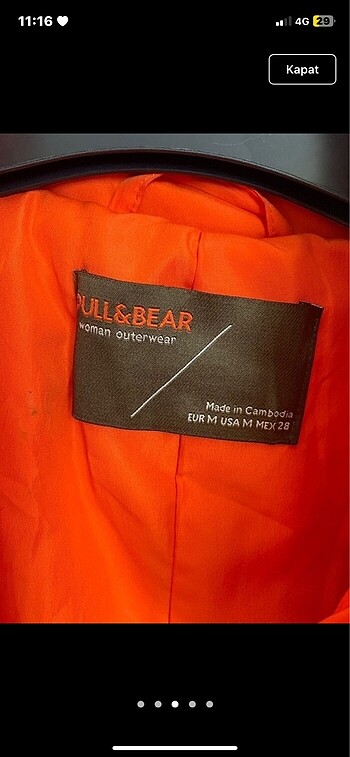 m Beden camel Renk pull and bear peluş mont