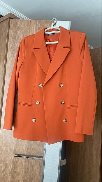 kiremit rengi turuncu blazer ceket