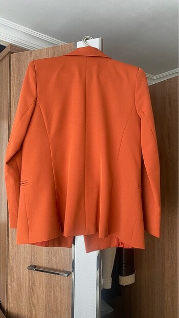 38 Beden turuncu Renk kiremit rengi turuncu blazer ceket