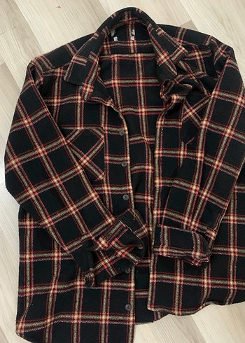 Kahverengi Ekose Düğmeli Unisex Gömlek - Görsel 2