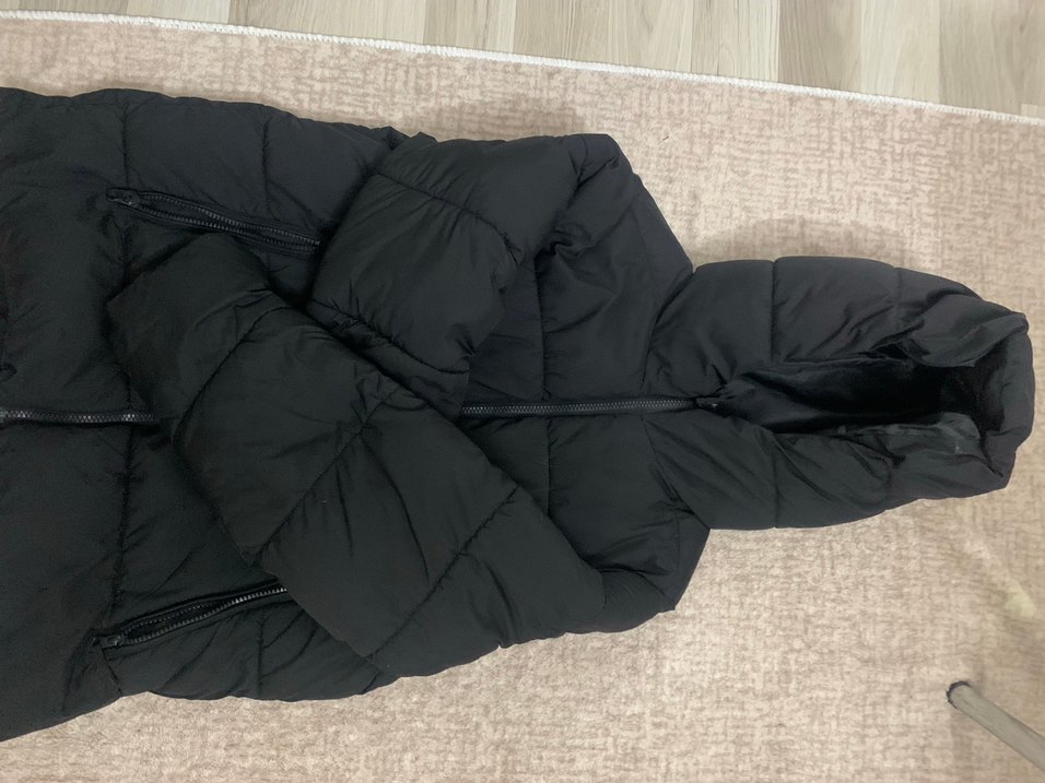 XSIDE ACTIVE Kadın Kapüşonlu Siyah Şişme Mont - Görsel 5