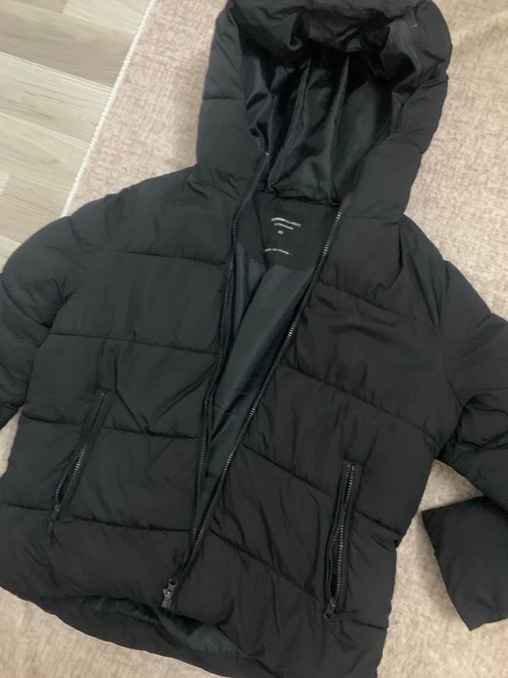 XSIDE ACTIVE Kadın Kapüşonlu Siyah Şişme Mont - Görsel 3