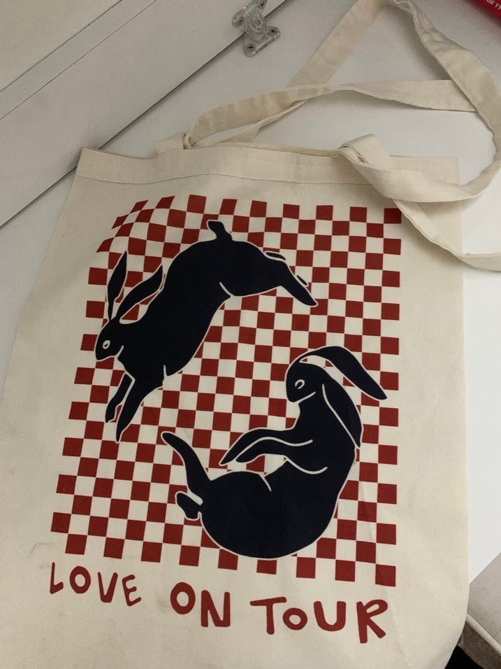 Baskılı Beyaz Kadın Bez Çanta - Görsel 4