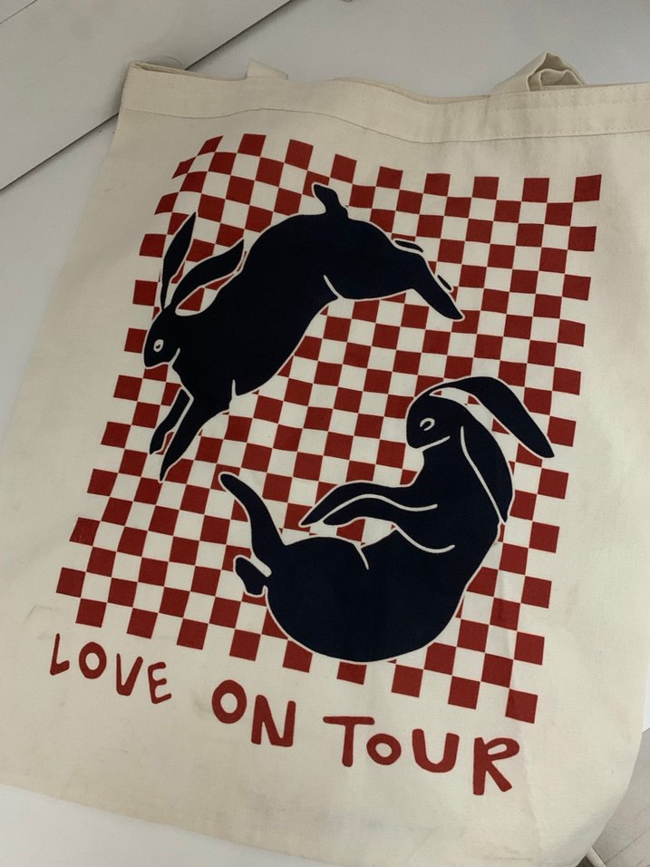 Baskılı Beyaz Kadın Bez Çanta - Görsel 5