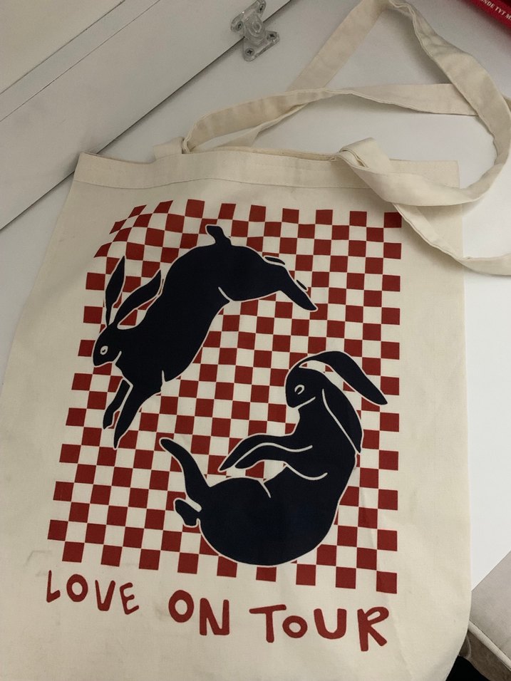 Baskılı Beyaz Kadın Bez Çanta - Görsel 2