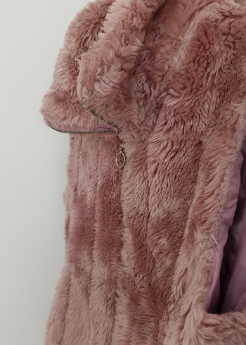 Pembe Kürklü Kadın Yelek - Görsel 2