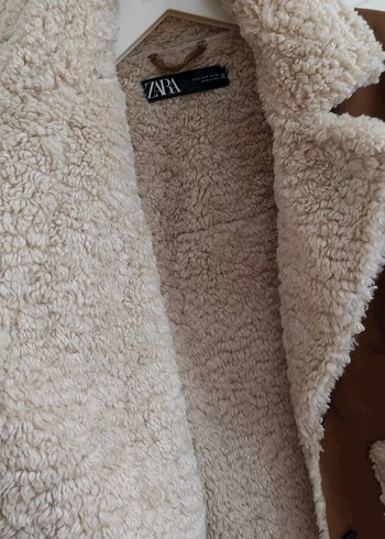 Kürk Detaylı Kahverengi Süet Kadın Kışlık Ceket - Görsel 2