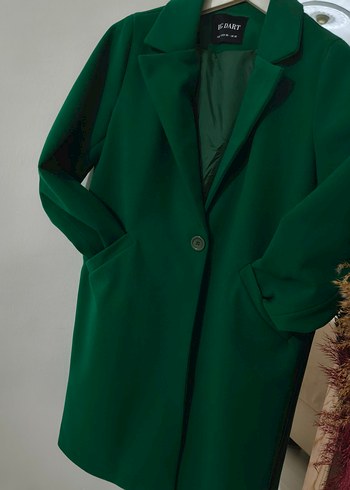 Kadın Yeşil Uzun Kollu palto - Görsel 4