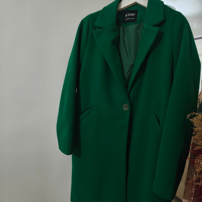 Kadın Yeşil Uzun Kollu palto - Görsel 2