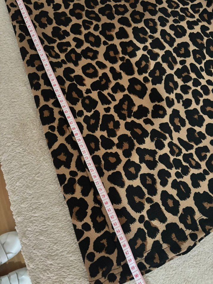 Siyah Leopar Desenli Kadın etek - Görsel 4