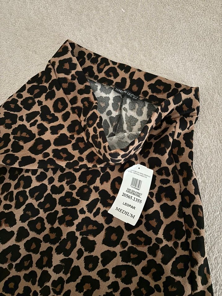 Siyah Leopar Desenli Kadın etek - Görsel 2