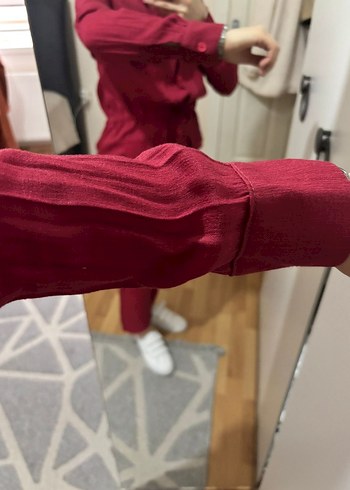 Bordo Kadın Salaş Midi Takım - Görsel 2