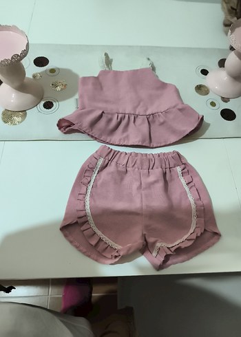 Pembe Fırfırlı Kız Bebek Takımı