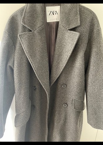 Çift Düğmeli Antrasit Kaban - Görsel 3