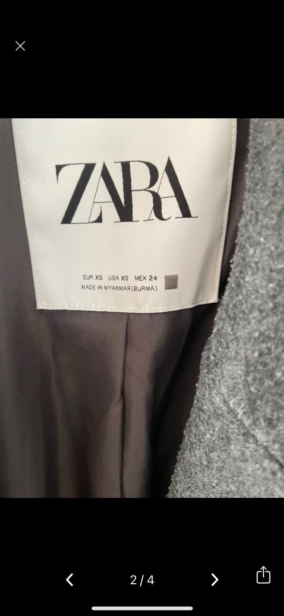 Çift Düğmeli Antrasit Kaban - Görsel 2