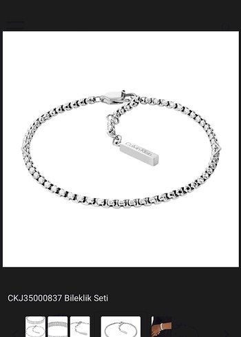 Calvin Klein Zincir Detaylı Beyaz Bileklik Seti - Görsel 3